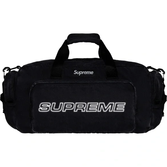 Supreme Denim Duffle Bag FW25 Box Logo Black Water Resistant